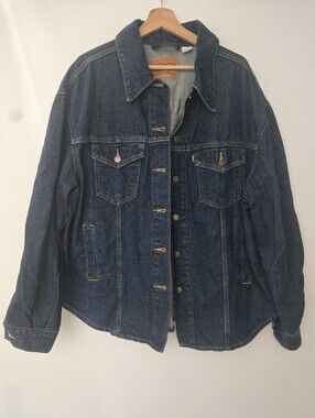 Levi's Denim Trucker Jacket – Dark Wash, Oversized Fit, Size 1X